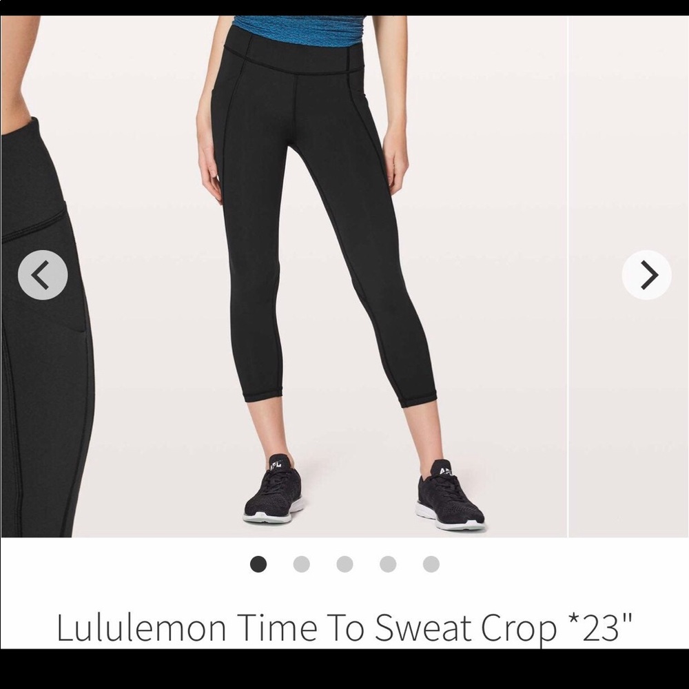 Lululemon time to sweat 23” crop in black